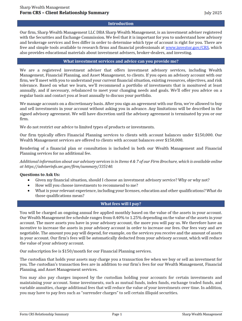 Sharp WM Form CRS Doc